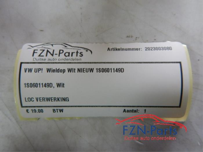 VW UP! Wieldop Wielnaafdeksel Wit NIEUW