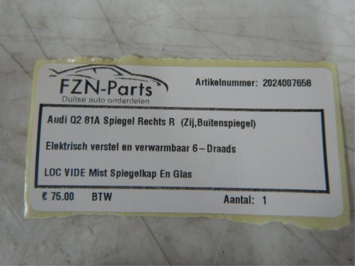 Audi Q2 81A Spiegel Rechts R (zij Buitenspiegel)