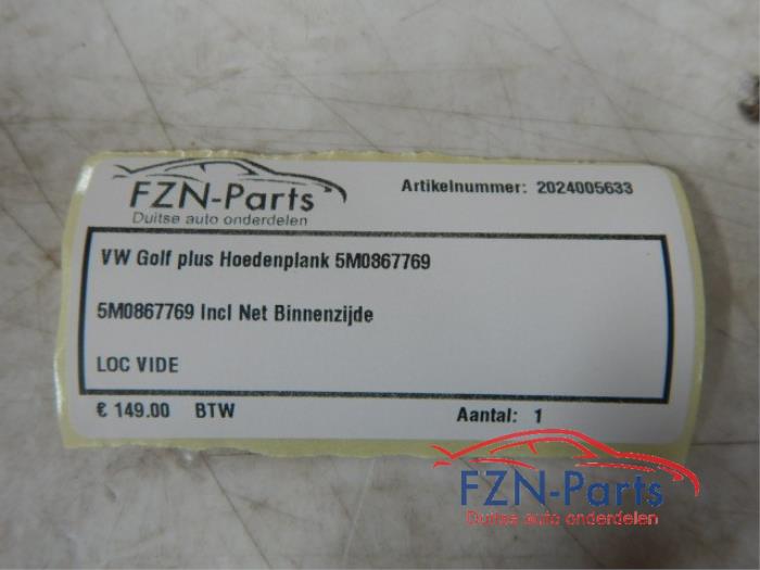 VW Golf Plus 5M0 Hoedenplank