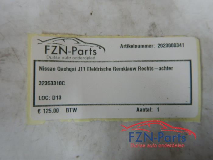 Nissan Qashqai J11 Elektrische Remklauw Rechts-Achter