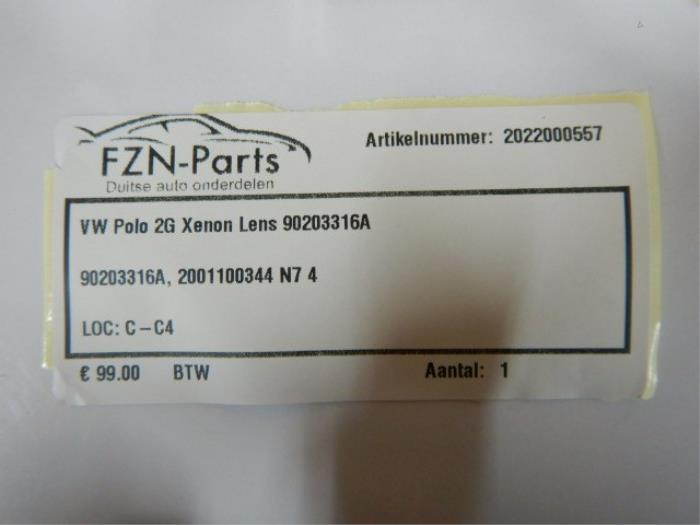 VW Polo 2G Xenon Lens