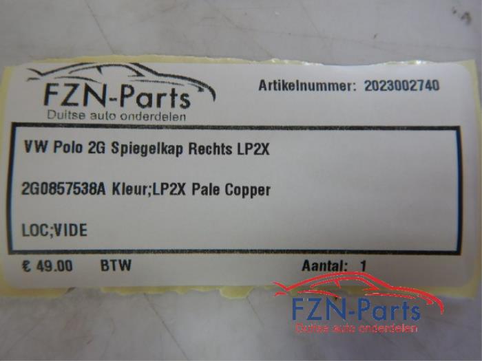 VW Polo 2G Spiegelkap Rechts LP2X