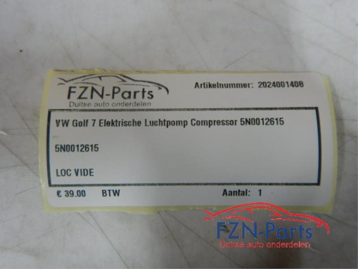 VW Golf 7 Elektrisch Luchtpomp Compressor