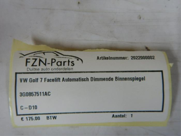 VW Golf 7 Facelift Automatisch Dimmende Binnenspiegel
