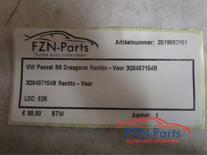 VW Passat B8 Draagarm Rechts-Voor