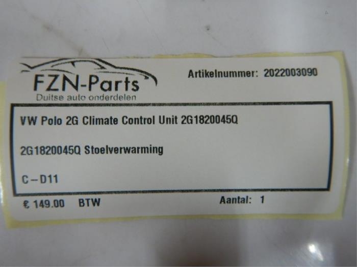 VW Polo 2G Climate Control Unit
