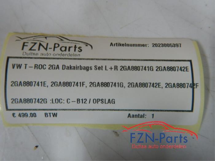 VW T-Roc 2GA Dakairbags Set L+R