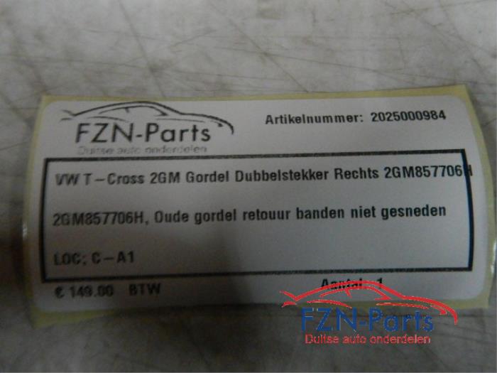 Veiligheidsgordel links-voor Volkswagen T-Cross (22728414)