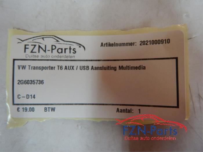 VW Transporter T6 AUX / USB Aansluiting Multimedia