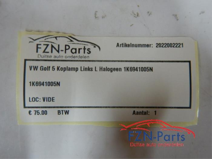 VW Golf 5 Koplamp Links L Halogeen