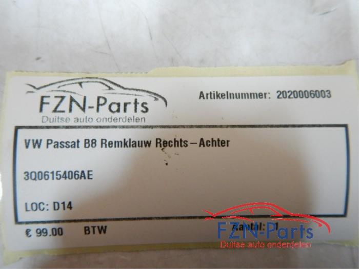 VW Passat B8 Remklauw Rechts-Achter