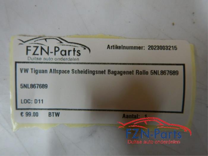 VW Tiguan 5NN Allspace Scheidingsnet Bagagenet Rollo