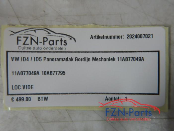 VW ID4/ID5 Panoramadak Gordijn Mechaniek