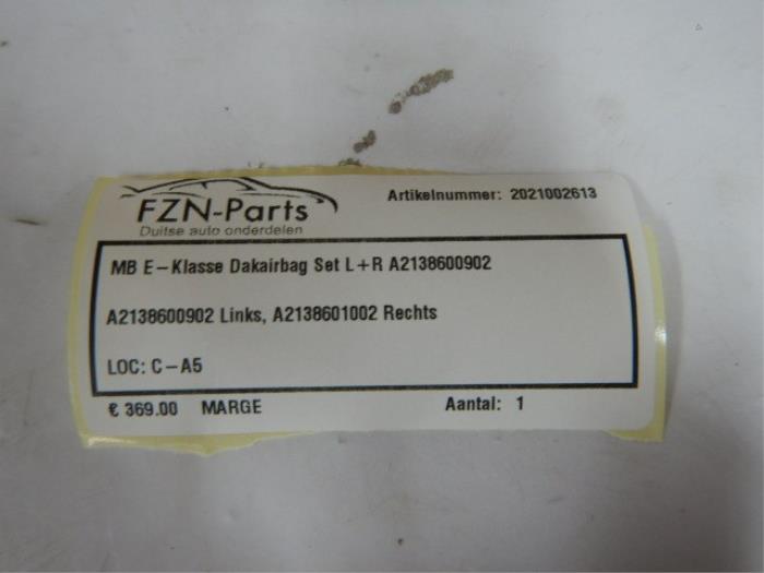 Mercedes-Benz E-Klasse Dakairbags Set L+R