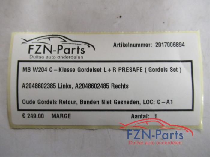 Mercedes-Benz W204 C-Klasse Gordelset L+R PRESAFE ( Gordels Set )