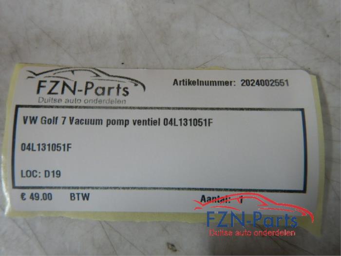 VW Golf 7 Vacuum Pomp Ventiel