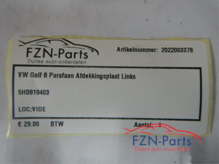 VW Golf 8 Parafaan Afdekkingsplaat Links