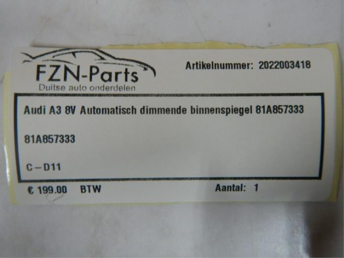 Audi A3 8V Automatisch Dimmende Binnenspiegel
