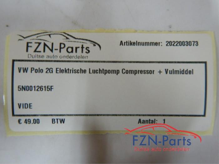 VW Polo 2G Elektrische Luchtpomp Compressor+Vulmiddel