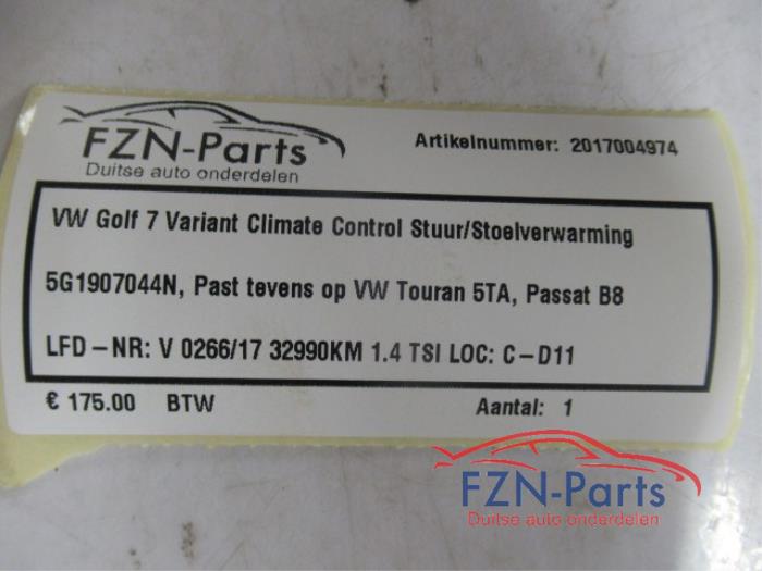 VW Golf 7 Variant Climate Control Unit Stuur/Stoelverwarming