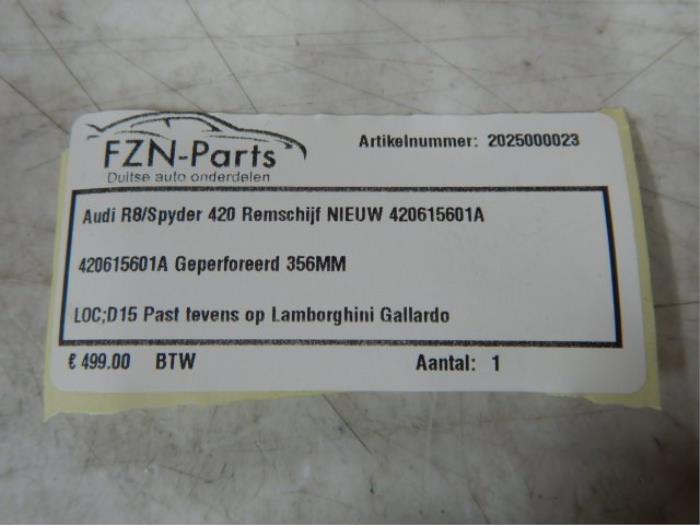 Remschijf voor Audi R8 (22744534)