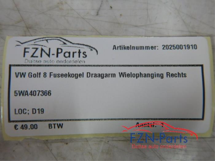 Draagarm rechts-voor Volkswagen Golf (22727390)