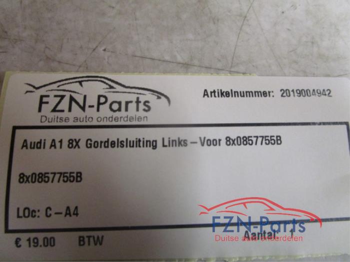Audi A1 8X Gordelsluiting Links-Voor