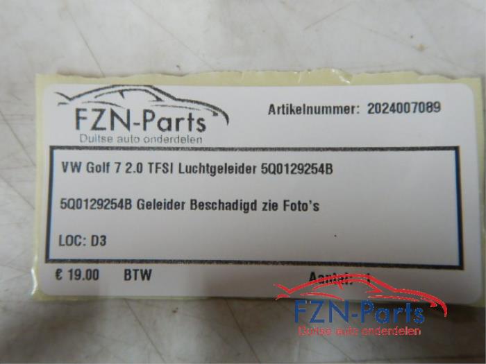VW Golf 7 2.0 TFSI Luchtgeleider