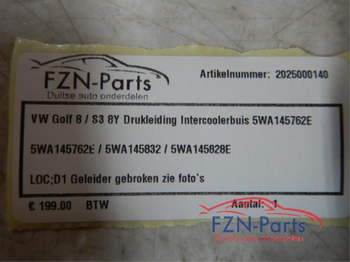 VW Golf 8 / S3 8Y Drukleiding Intercoolerbuis