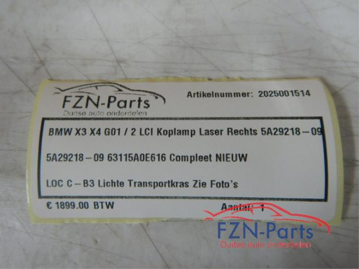 BMW X3 X4 G01 G02 LCI Koplamp Laser Rechts