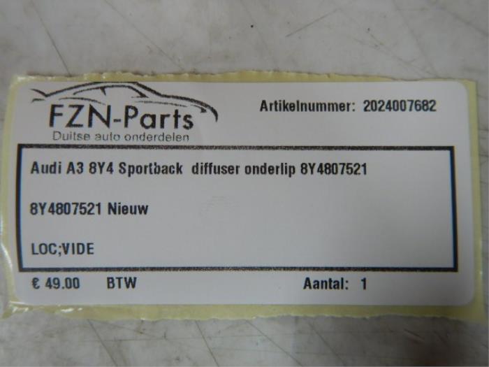 Audi A3 8Y4 Sportback diffuser onderlip