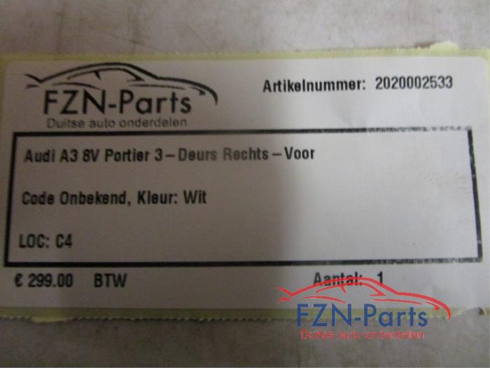 Portier 2Deurs rechts Audi A3 (22723509)