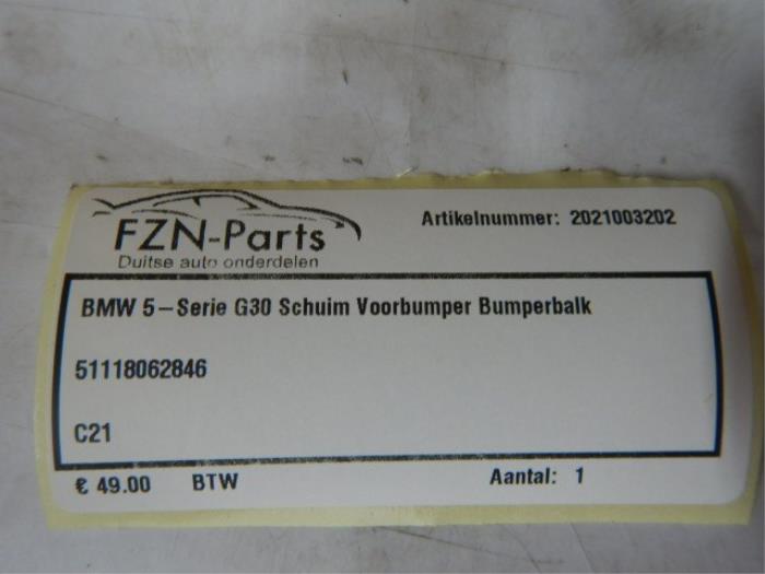 BMW 5-Serie G30 Schuim Voorbumper Bumperbalk