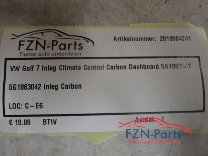VW Golf 7 Inleg Climate Control Carbon Dashboard