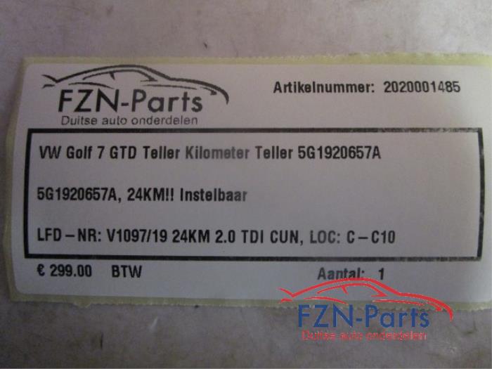 VW Golf 7 GTD Kilometerteller Teller Unit