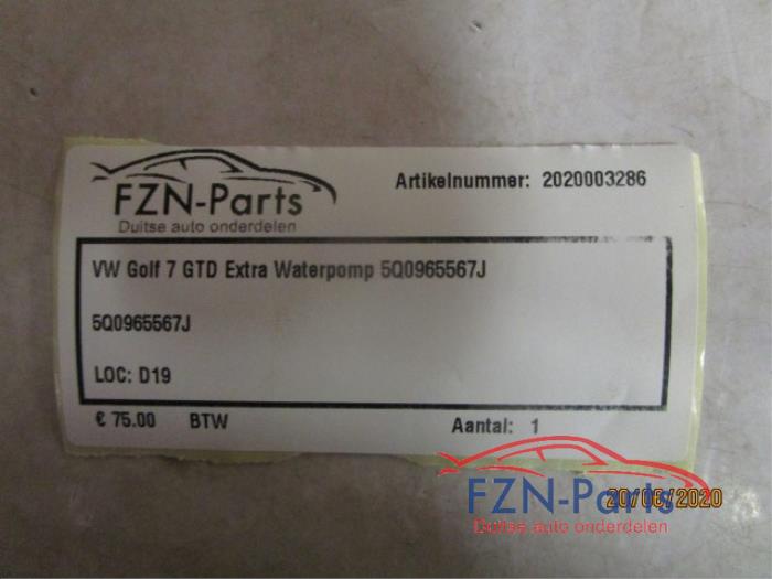 Extra waterpomp Volkswagen Golf (22729321)