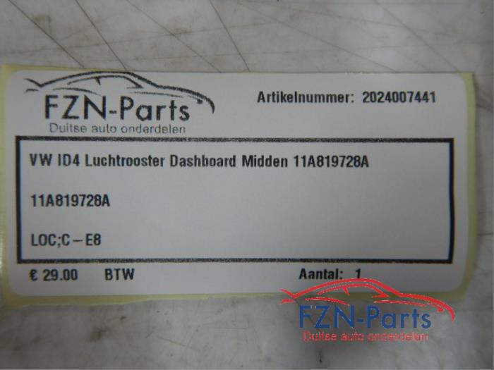 VW ID4 Luchtrooster Dashboard Midden