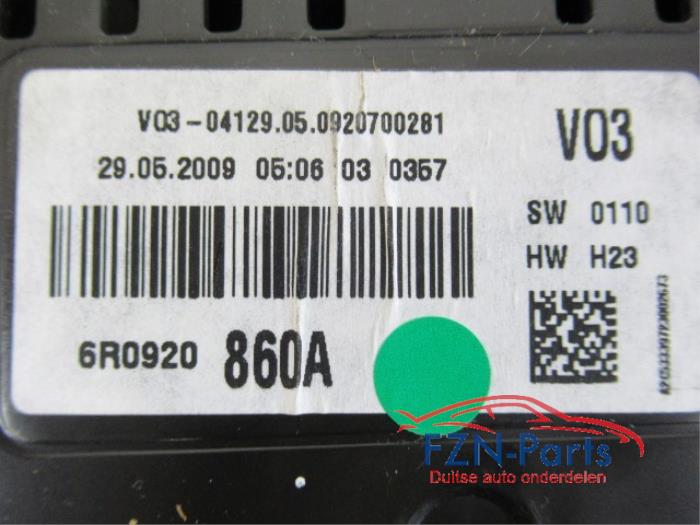 VW Polo 6R Kilometertellerunit Tellerunit