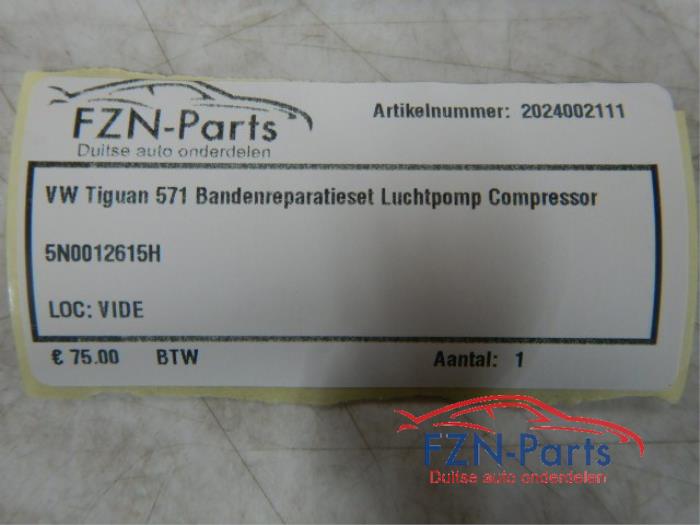 VW Tiguan 571 bandenreparatie set Luchtpomp Compressor