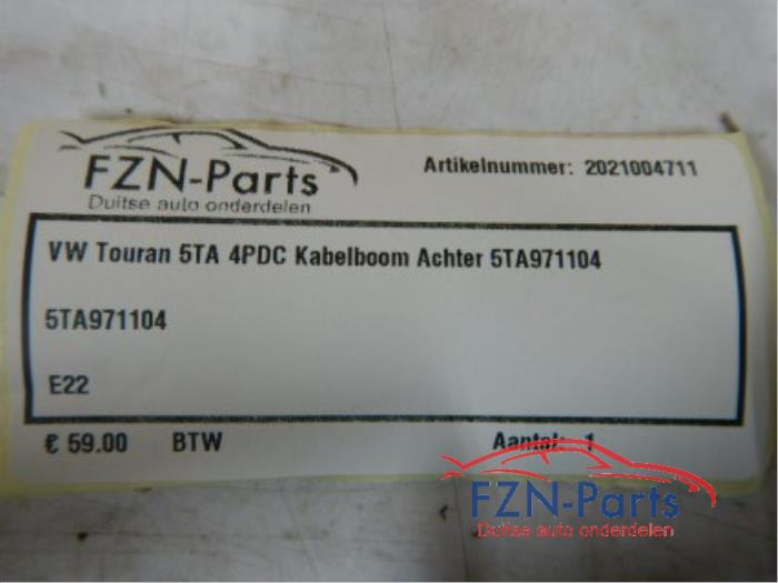 VW Touran 5TA 4PDC kabelboom achter