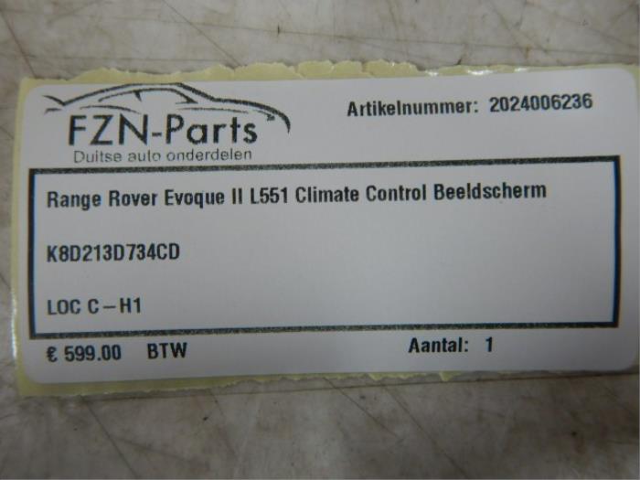 Climatronic Paneel Landrover Evoque (22744135)