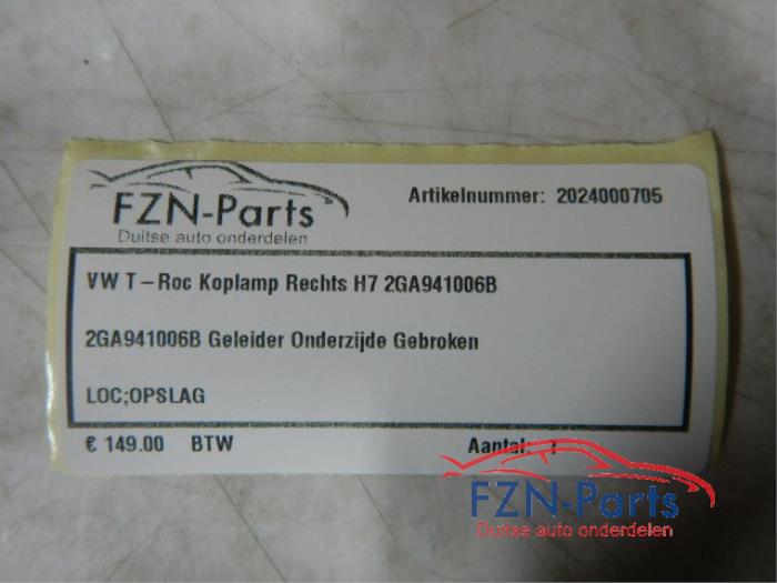 VW T-ROC Koplamp Rechts H7