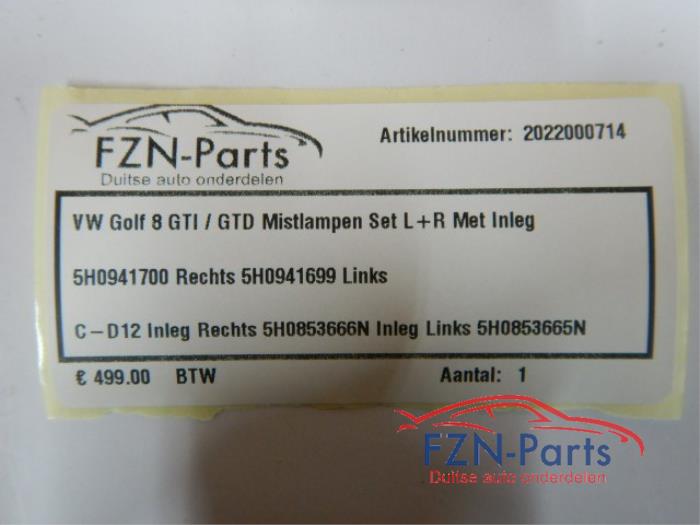 Mistlampen set compleet Volkswagen Golf (22736172)