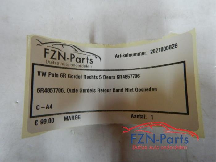 VW Polo 6R Gordel Rechts 5-Deurs