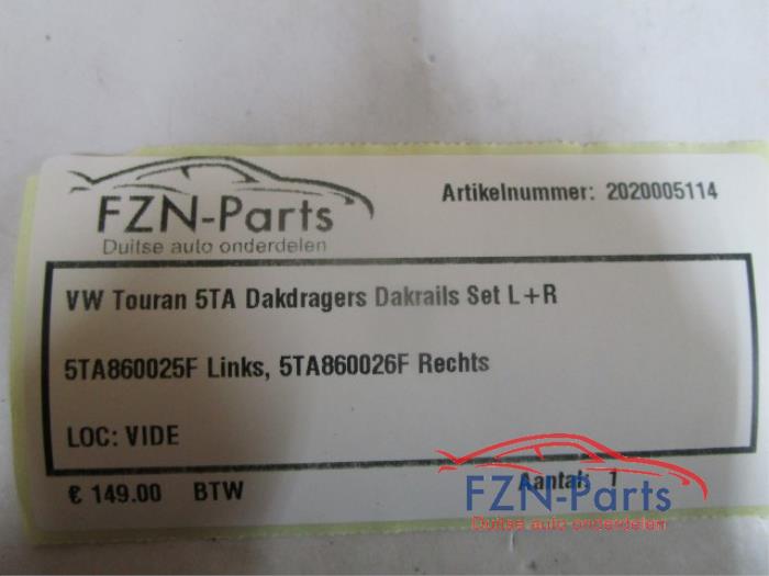 VW Touran 5TA Dakdragers Dakrails Set L+R