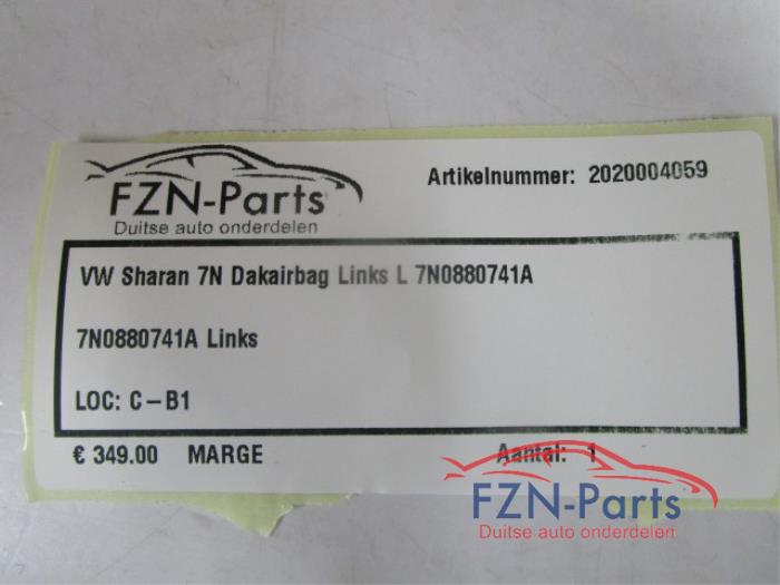 Airbag hemel links Volkswagen Sharan (22730313)