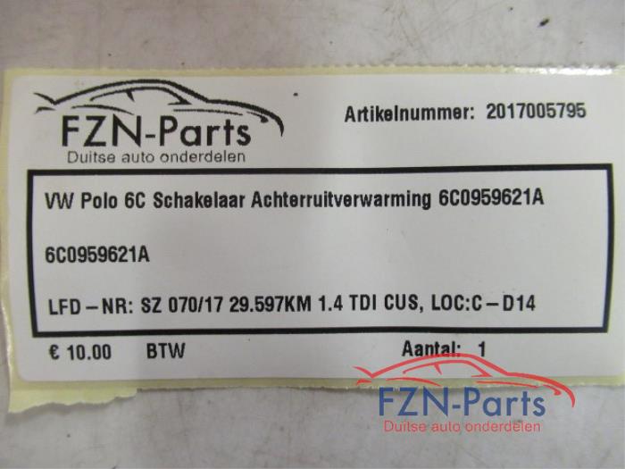 Verwarmingsschakelaar Achterruit Volkswagen Polo (22738612)