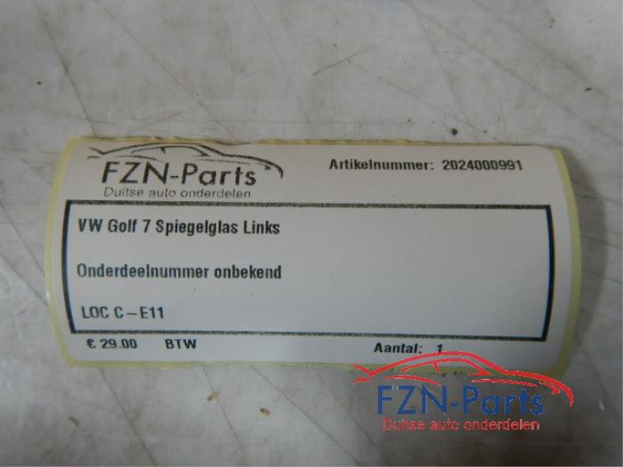 VW Golf 7 Spiegelglas Links Onderdeelnumme 1.0 TSI 124239 01-11-2016 01-08-2020
1.4 TGI CNG 45814 01-06-2013 01-07-2018
1.4 TSI