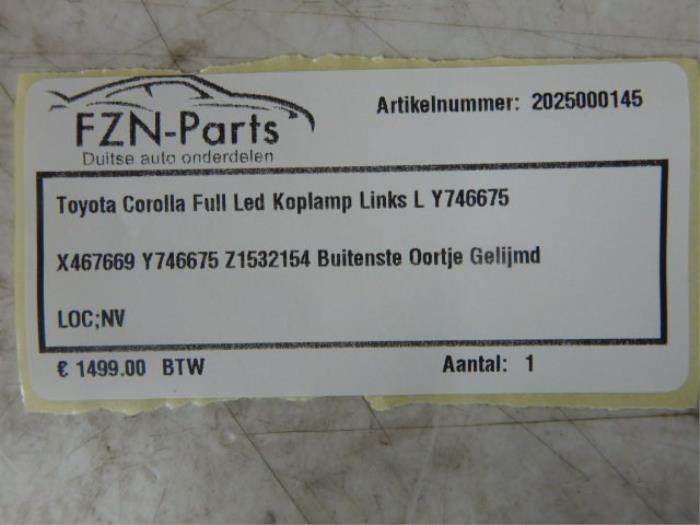 Toyota Corolla Full Led Koplamp Links L