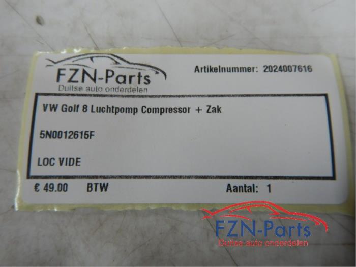 VW Golf 8 Luchtpomp Compressor + Zak